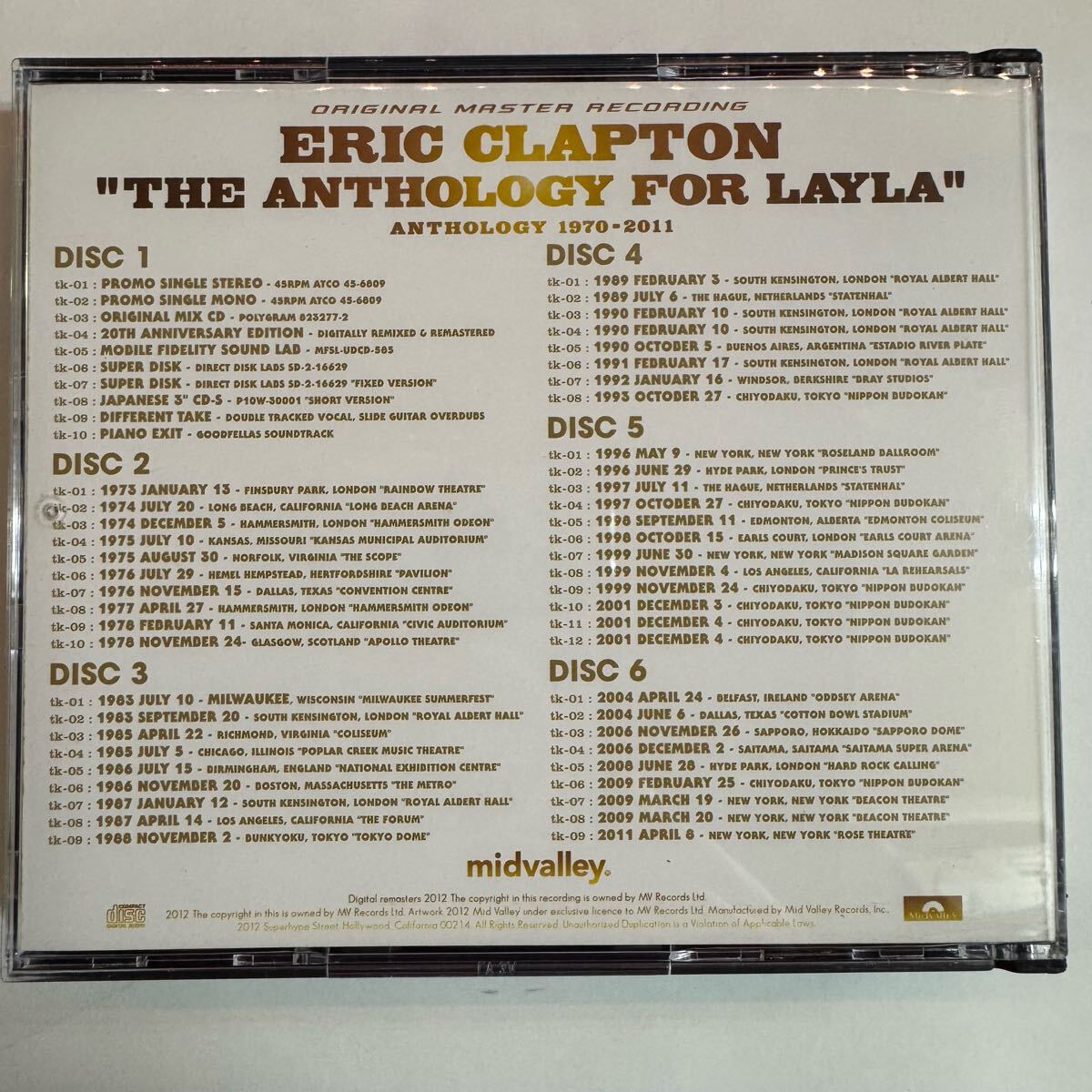 ERIC CLAPTON / THE ANTHOLOGY FOR LAYLA MVR (6CD)