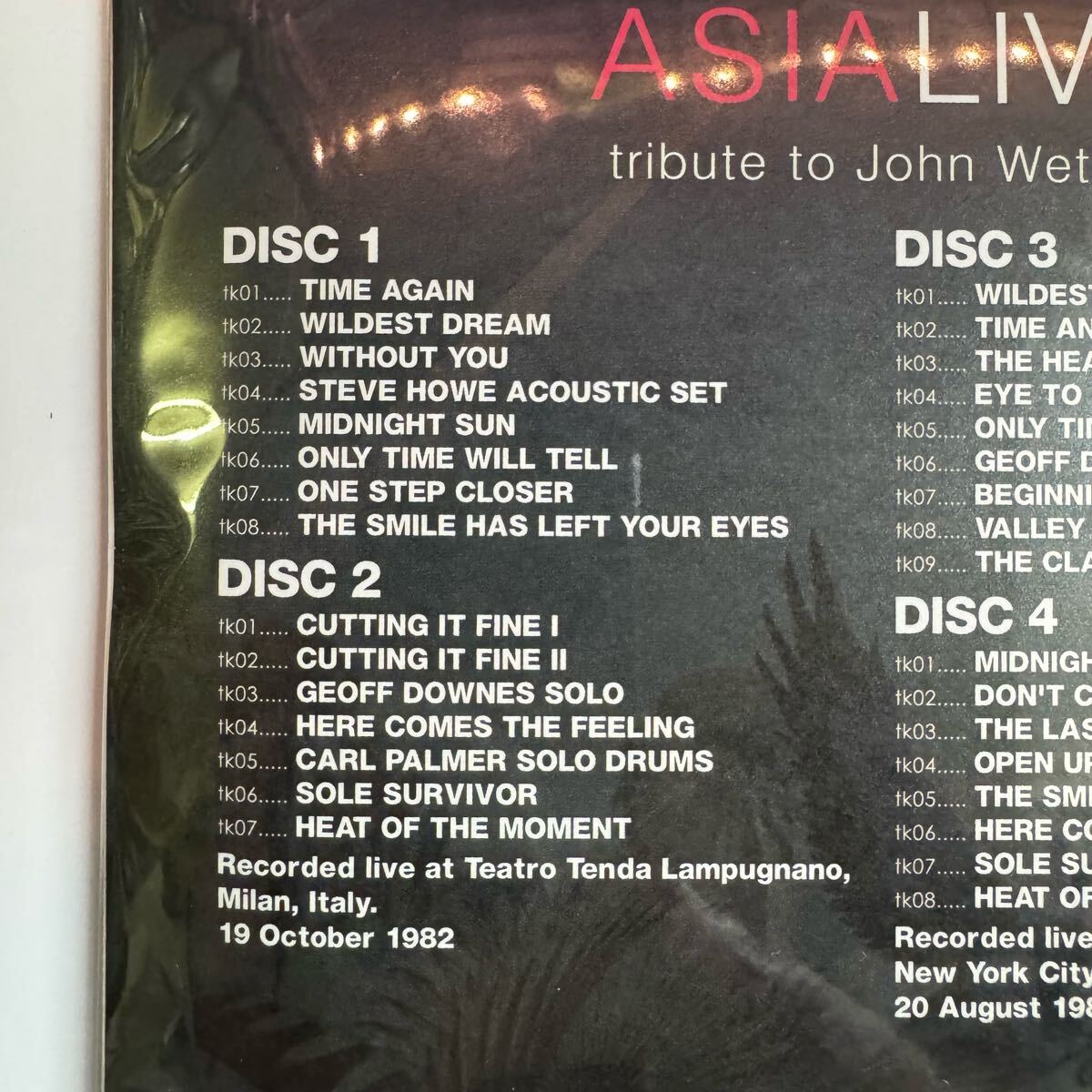 Asia 4CD「Fanfare For The Reuniont」 ASIA / FOREVER JW Asia Live (4CD)