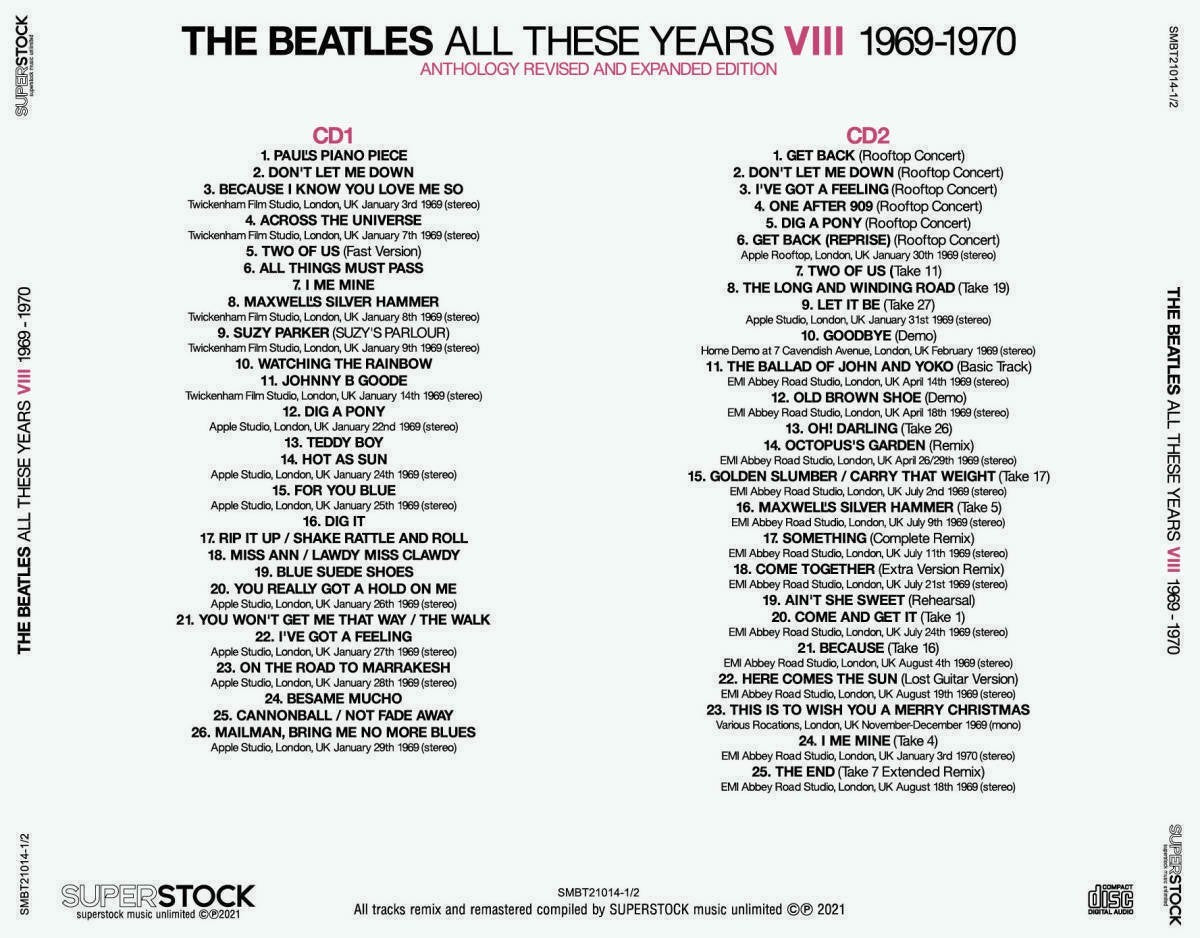 THE BEATLES / ALL THESE YEARS Ⅰ - Ⅷ ANTHOLOGY REVISED AND EXPANDED EDI –  Music Lover Japan