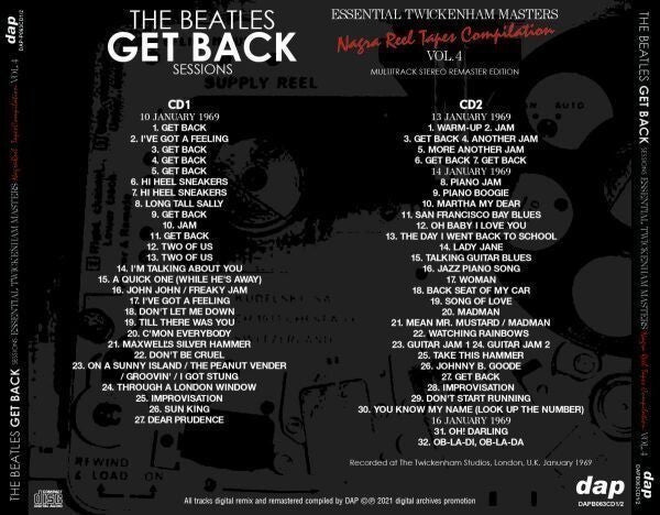 THE BEATLES / GET BACK SESSIONS ESSENTIAL TWICKENHAM MASTERS NAGRA REEL TAPES COMPILATION (8CD)