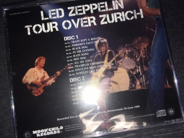 Led Zeppelin Tour Over Zurich Winston Remaster 1980 2CD Moonchild