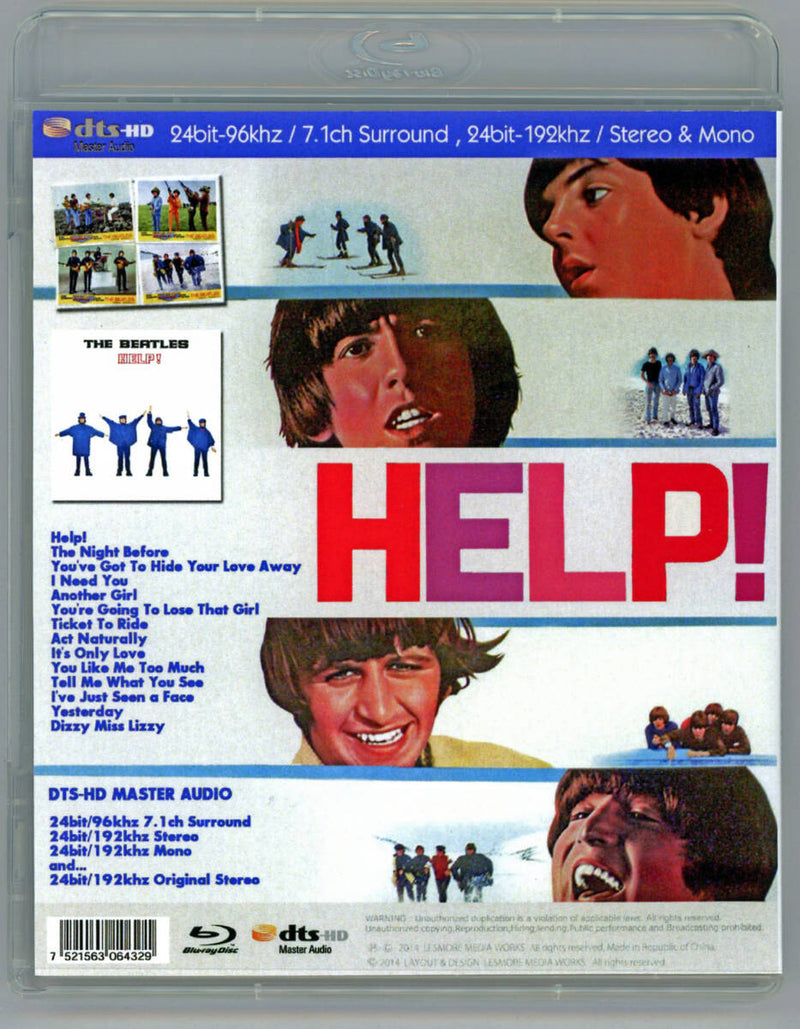 The Beatles / HELP! 24bit-96khz / 7.1ch Surround, 24bit-192khz / Stereo & Mono (1BDR)