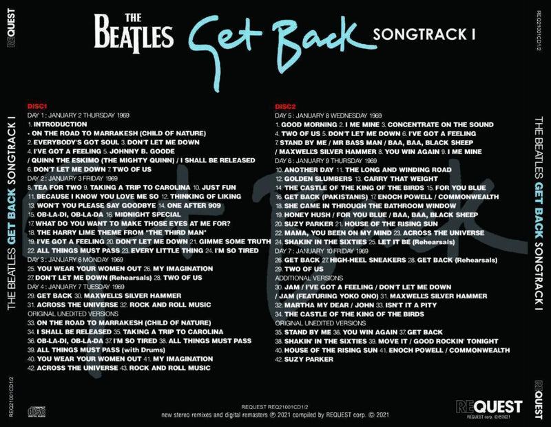 THE BEATLES / GET BACK SONGTRACK 1~3 6CD I II III Set