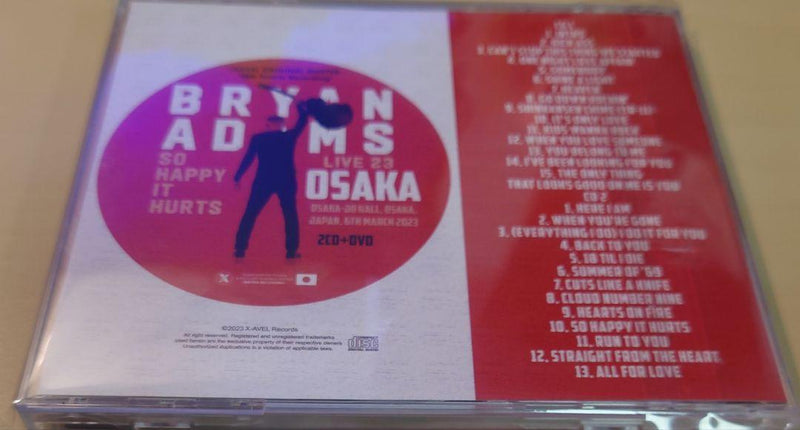 Bryan Adams / So Happy It Hurts Tour Osaka 2023 (2CDR+1DVDR)