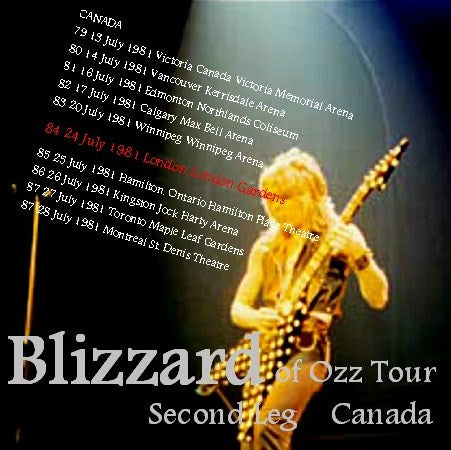 Ozzy Osbourne with Randy Rhoads / Blizzard of Ozz tour Second Leg CANADA 1981 (1CDR)