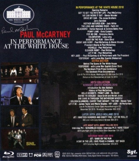 PAUL McCARTNEY/ In Performance At The White House (1BR)