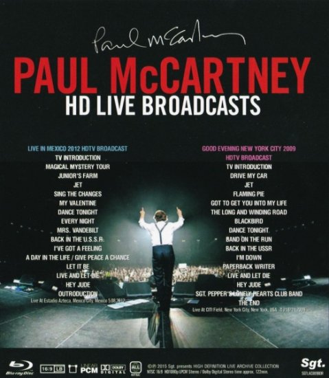 PAUL McCARTNEY/ HD LIVE BROADCASTS (1BR)