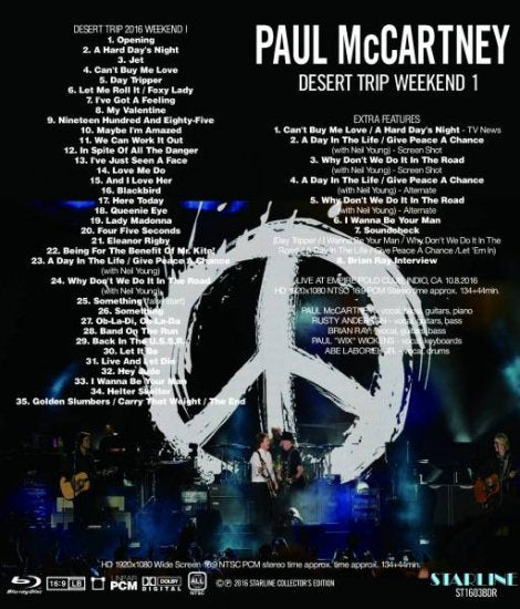 PAUL McCARTNEY / DESERT TRIP 2016 WEEKEND 1 (1BR)