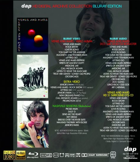 PAUL McCARTNEY & WINGS / VENUS AND MARS SOUND AND VISION AUDIOPHILE (1BDR)
