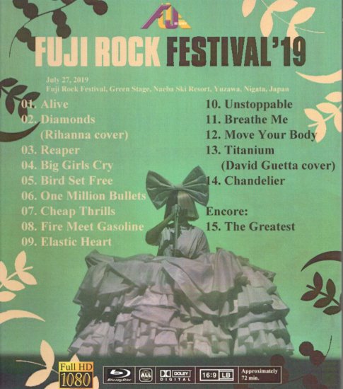 SIA / We Are Born in the Summer Rain FUJI ROCK FESTIVAL 2019 (1BDR)