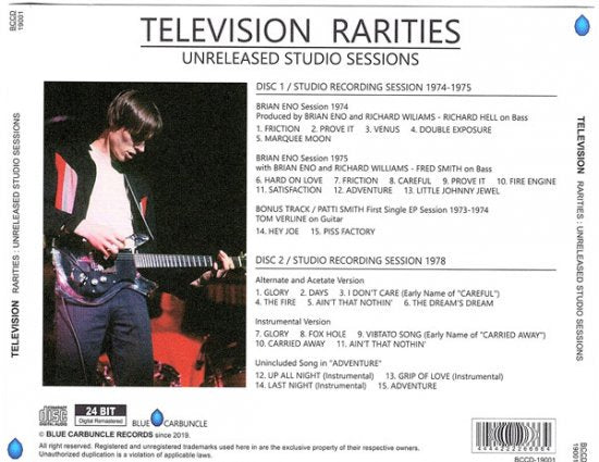 TELEVISION / RARITIES STUDIO RECORDING SESSION (2CD)