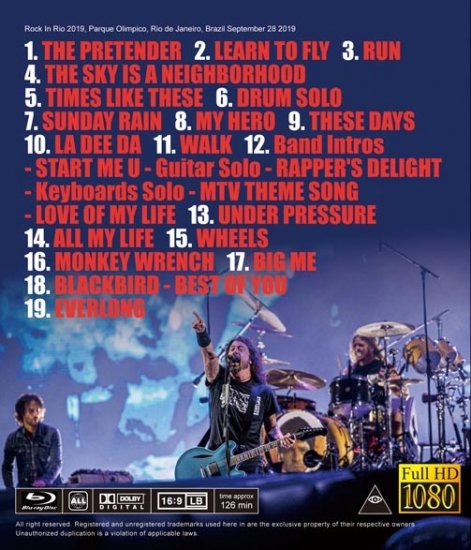 Foo Fighters / Rock In Rio 2019 (1BDR)