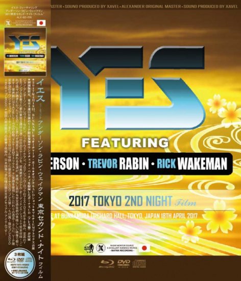 YES featuring JON ANDERSON, TREVOR RABIN, RICK WAKEMAN / 2017 TOKYO 2ND NIGHT FILM (1DVD+1BDR+1CD)