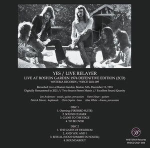 YES / LIVE RELAYER / LIVE AT BOSTON GARDEN 1974 DEFENITIVE EDITION (2CD)