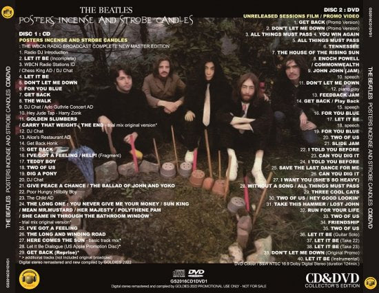 THE BEATLES / POSTERS INCENSE AND STROBE CANDLES THE WBCN RADIO BROADCAST COMPLETE NEW MASTER EDITION (1CD+1DVD)