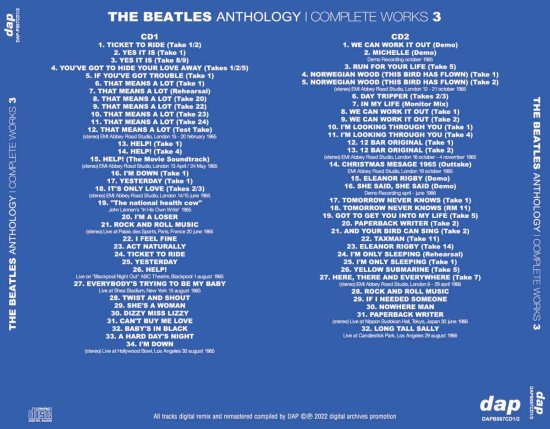 THE BEATLES / ANTHOLOGY COMPLETE WORKS 3 (2CD)