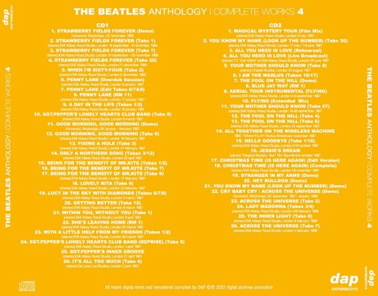 THE BEATLES / ANTHOLOGY COMPLETE WORKS 4 (2CD)