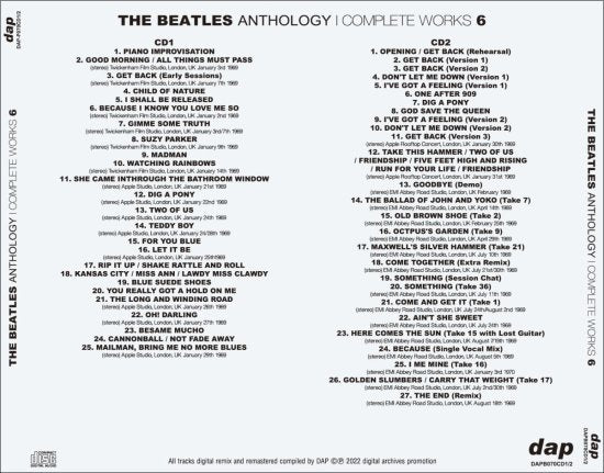 THE BEATLES / ANTHOLOGY COMPLETE WORKS 6 (2CD)