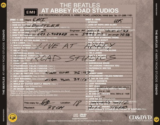 THE BEATLES / AT ABBEY ROAD STUDIOS EXPANDED AND REMASTERED NEW EDITION (1CD+1DVD)