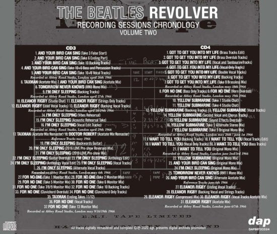 THE BEATLES / REVOLVER RECORDING SESSIONS CHRONOLOGY VOLUME 1 / 2 / 3 (2CDx3=6CDSET)