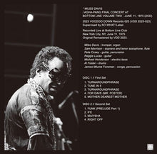 Load image into Gallery viewer, MILES DAVIS / AGHA-PANG FINAL CONCERT AT BOTTOM LINE VOLUME TWO JUNE 11, 1975 (2CD)
