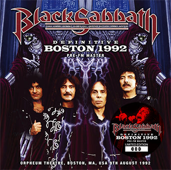 BLACK SABBATH / DEFINITIVE BOSTON 1992 PRE-FM MASTER (2CD+1DVD)