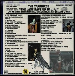 YARDBIRDS / THE LAST RAVE UP IN L.A. [GLIMPSES EDITION] (4CD