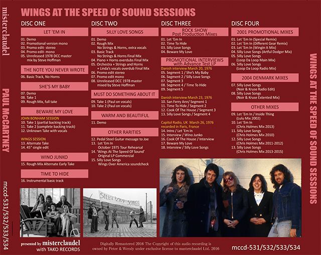 PAUL McCARTNEY / SPEED OF SOUND SESSIONS 【4CD】