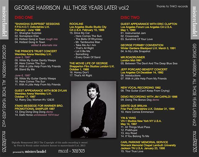 GEORGE HARRISON / ALL THOSE YEARS LATER VOL.2 1986-1998 【2CD】