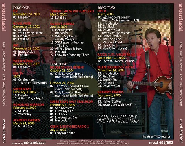 PAUL McCARTNEY / LIVE ARCHIVES VOL.4 【2CD】