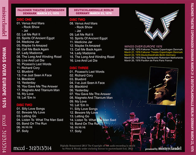 PAUL McCARTNEY / WINGS OVER EUROPE 1976 【3CD】