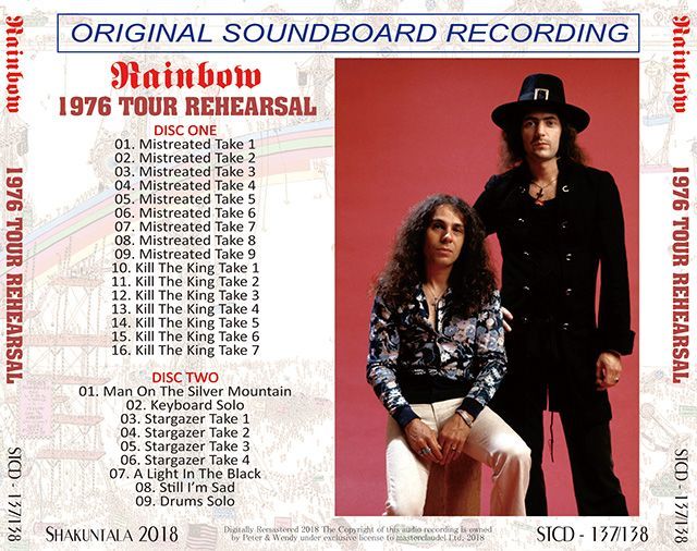 RAINBOW 1976 TOUR REHEARSAL 【2CD】