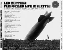 Load image into Gallery viewer, LED ZEPPELIN / PERFORMED LIVE IN SEATTLE 1973 【3CD】
