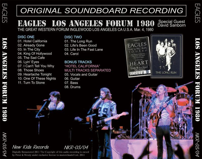 EAGLES / LOS ANGELES FORUM 1980 【2CD】 – Music Lover Japan