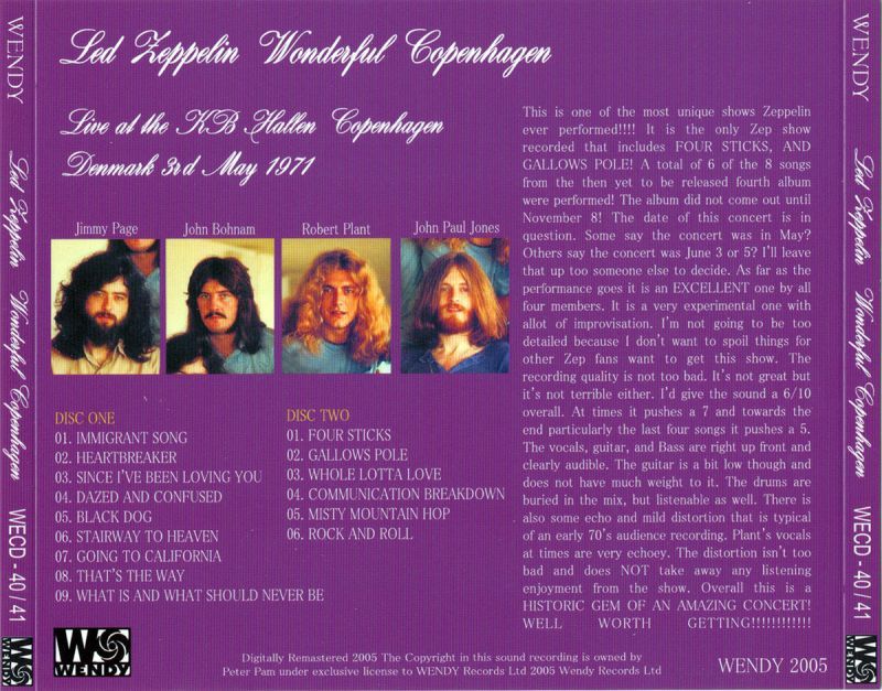 LED ZEPPELIN / WONDERFUL COPENHAGEN 【2CD】