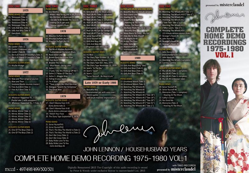 JOHN LENNON / COMPLETE HOME DEMO RECORDINGS VOL.1 【5CD】