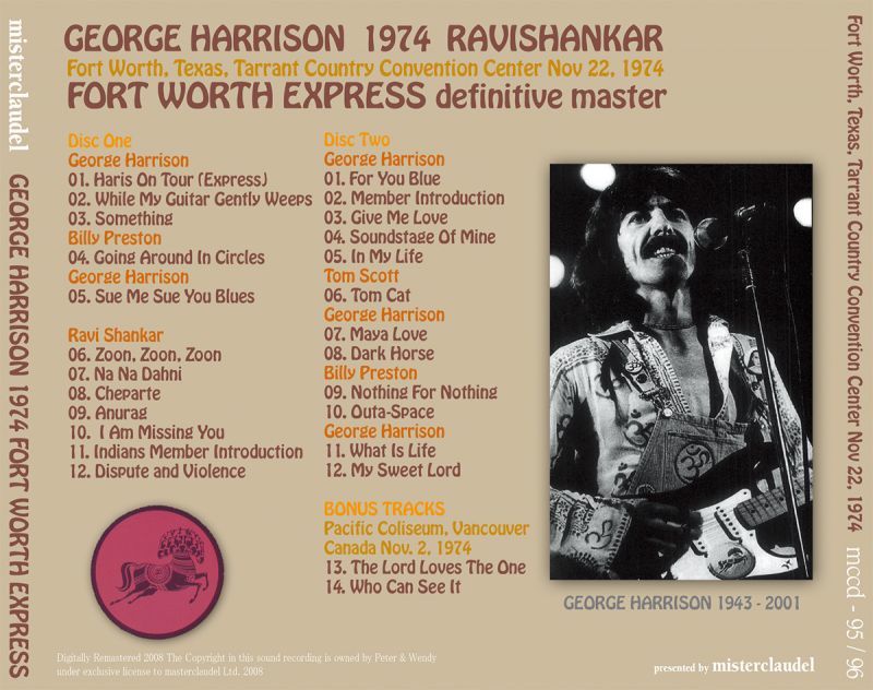 GEORGE HARRISON / FORTWORTH EXPRESS definitive master 【2CD】