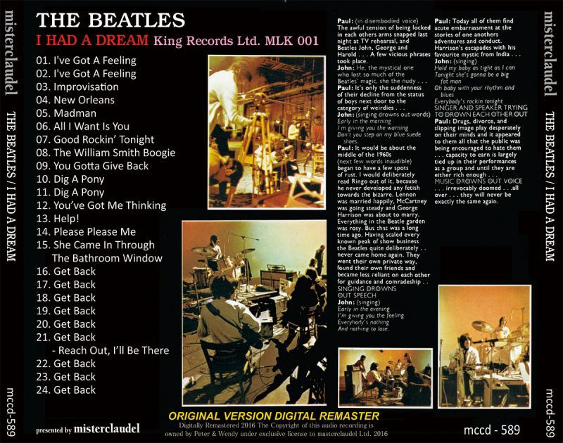 THE BEATLES / I HAD A DREAM 【1CD】