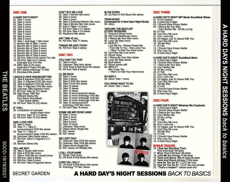 THE BEATLES / A HARD DAY'S NIGHT SESSIONS 【4CD】