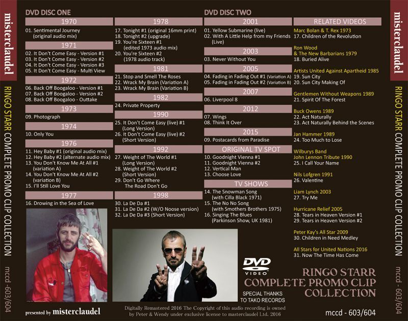 RINGO STARR / COMPLETE PROMO CLIP COLLECTION 【2DVD】