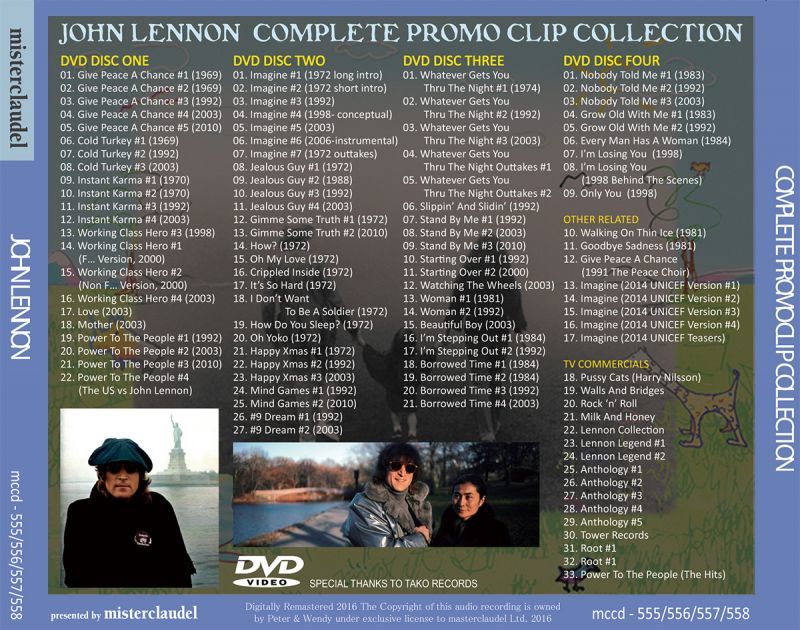 JOHN LENNON / COMPLETE PROMO CLIP COLLECTION 【4DVD】