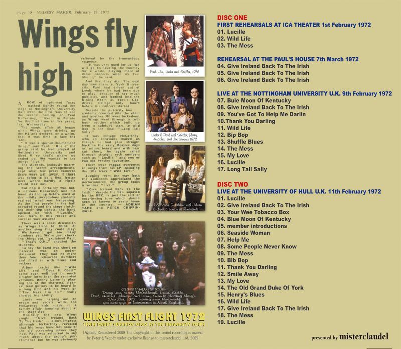 PAUL McCARTNEY / WINGS FIRST FLIGHT 1972 【2CD】