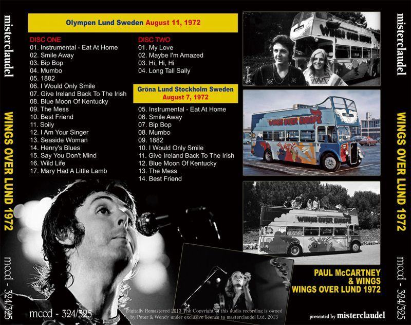 PAUL McCARTNEY / WINGS OVER LUND 1972 【2CD】