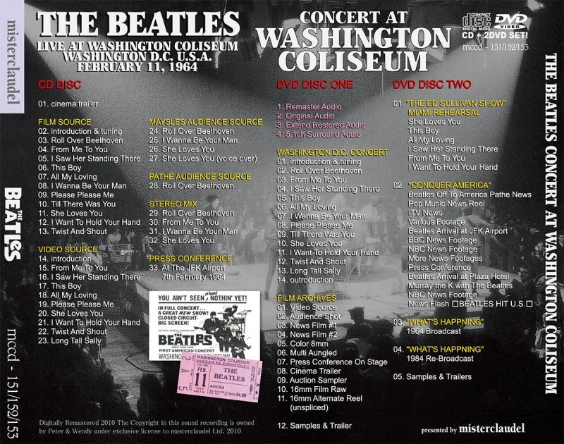 THE BEATLES / CONCERT AT WASHINGTON COLISEUM 【CD+2DVD】