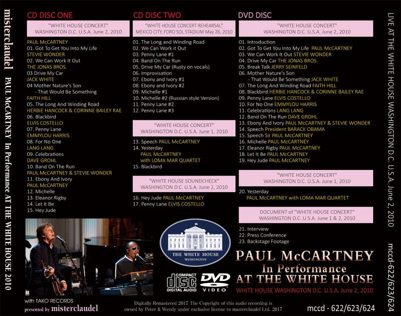 PAUL McCARTNEY / IN PERFORMANCE AT THE WHITE HOUSE 2010 【2CD+DVD】