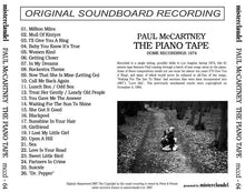 Load image into Gallery viewer, PAUL McCARTNEY / THE PIANO TAPE 【1CD】
