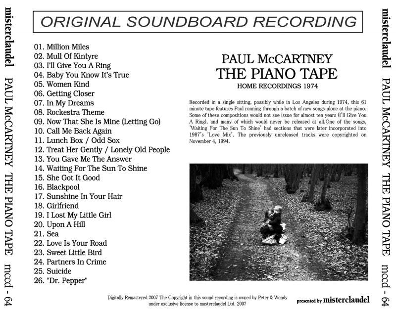 PAUL McCARTNEY / THE PIANO TAPE 【1CD】