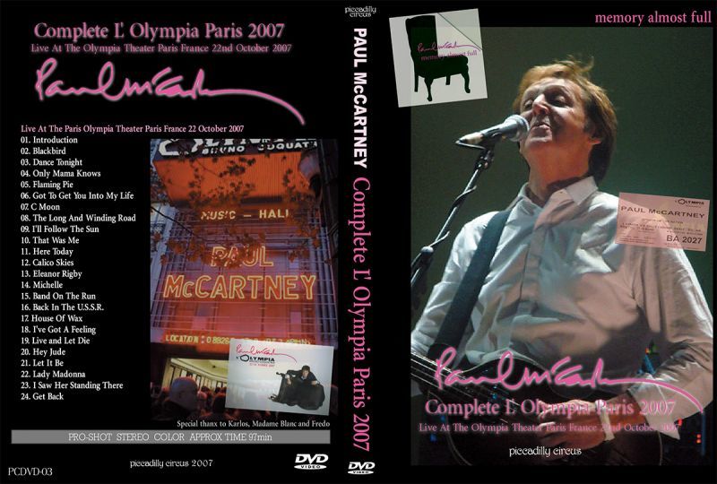 PAUL McCARTNEY / COMPLETE PARIS OLYMPIA 【1DVD】