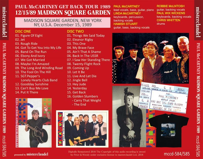 PAUL McCARTNEY / MADISON SQUARE GARDEN 1989 【2CD】