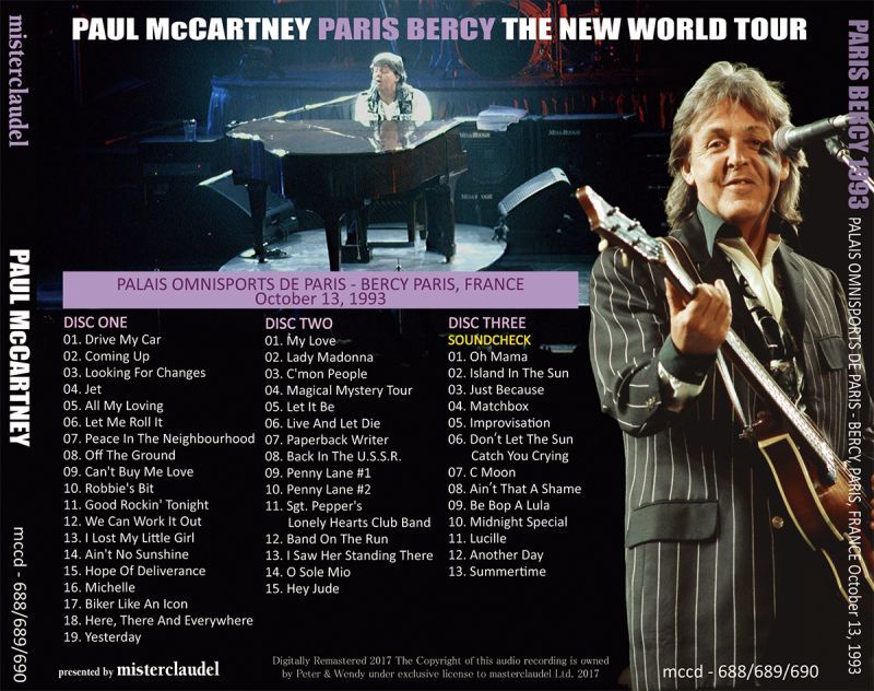 PAUL McCARTNEY / PARIS BERCY 1993 【3CD】